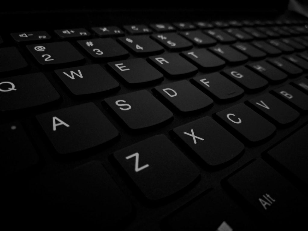 Zwart toetsenbord witte letters